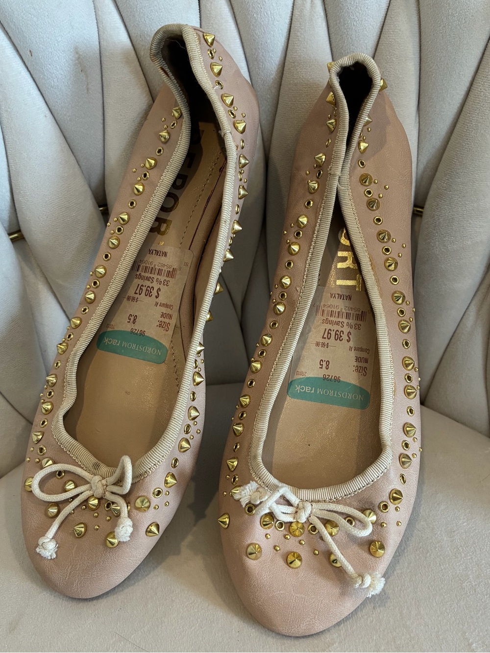 Report Studded Ballet Flats in Blush